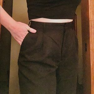Vintage Black High Waisted Pleated trousers